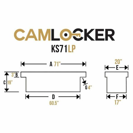 Camlocker 71in Low Profile Crossover Truck Tool Box, Polished Aluminum KS71LP